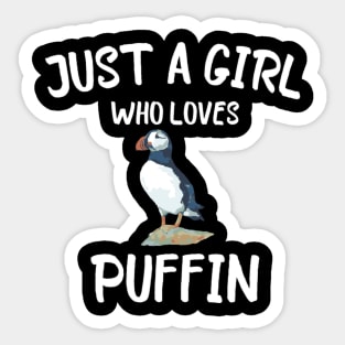 Just A Who Loves Puffins Seabird Birds Sticker